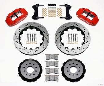 compare product Wilwood Narrow Superlite 6R Front Hat Kit 14.00in Drilled Red 98-02 Camaro/Firebird