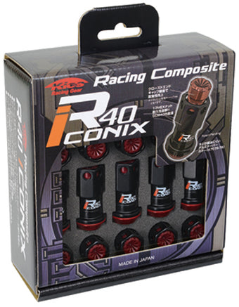compare product Project Kics 16+4 Locks Black R40 Iconix W/ Plastic Cap (Black) - 12X1.50
