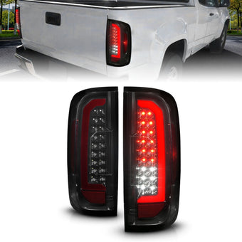 compare product ANZO 15-21 GMC Canyon Full LED Tail Lights w/ Red Lightbar Black Housing Smoke Lens