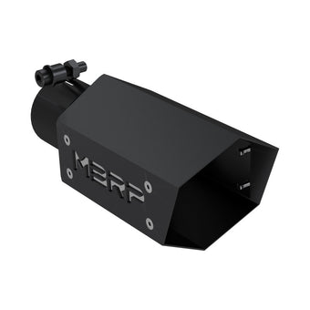 compare product MBRP Universal 4in Hex Tip 2.5in Inlet 10in Length w/ Logo - Black Coated