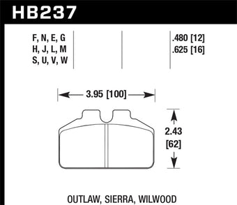 compare product Hawk Ferro-Carbon Black Brake Pads - 12.192mm Pad Thickness