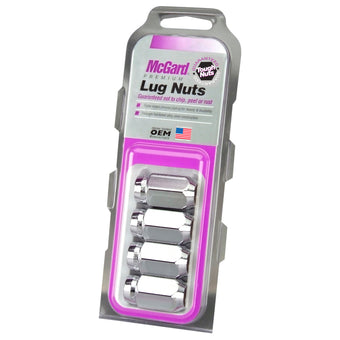 compare product McGard Hex Lug Nut (Cone Seat) 1/2-20 / 13/16 Hex / 1.5in. Length (4-Pack) - Chrome