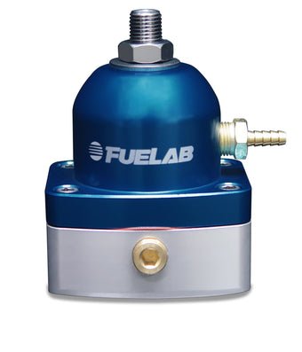 compare product Fuelab 515 EFI Adjustable FPR 25-90 PSI (2) -6AN In (1) -6AN Return - Blue