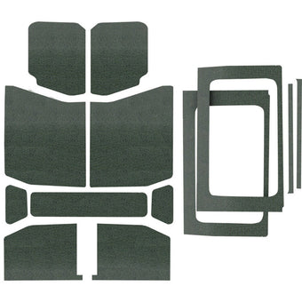 compare product DEI 18-23 Jeep Wrangler JL 4-Door Boom Mat Complete Headliner Kit - 13 Piece - Gray