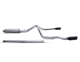 compare product Gibson 19-22 GMC Sierra 1500 4.3-5.3L 3in/2.5in Cat-Back Dual Extreme Exhaust Stainless -Black Elite