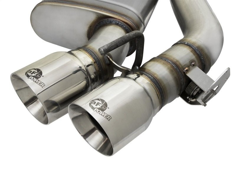 aFe MACHForce XP 3in 304 SS Axle - Back Dual Exhaust (NPP) w/ Polished Tips 16 - 17 Camaro SS V8 - 6.2L - My Store