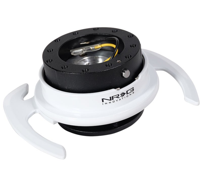 NRG Quick Release Kit - Black Body/ White Ring w/ Handles - My Store