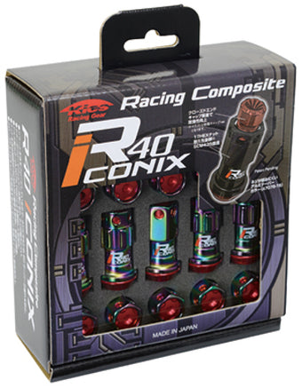 compare product Project Kics 16+4 Neo Chrome Lock & Lug Nuts R40 Iconix - 14X1.25 (Black Cap)