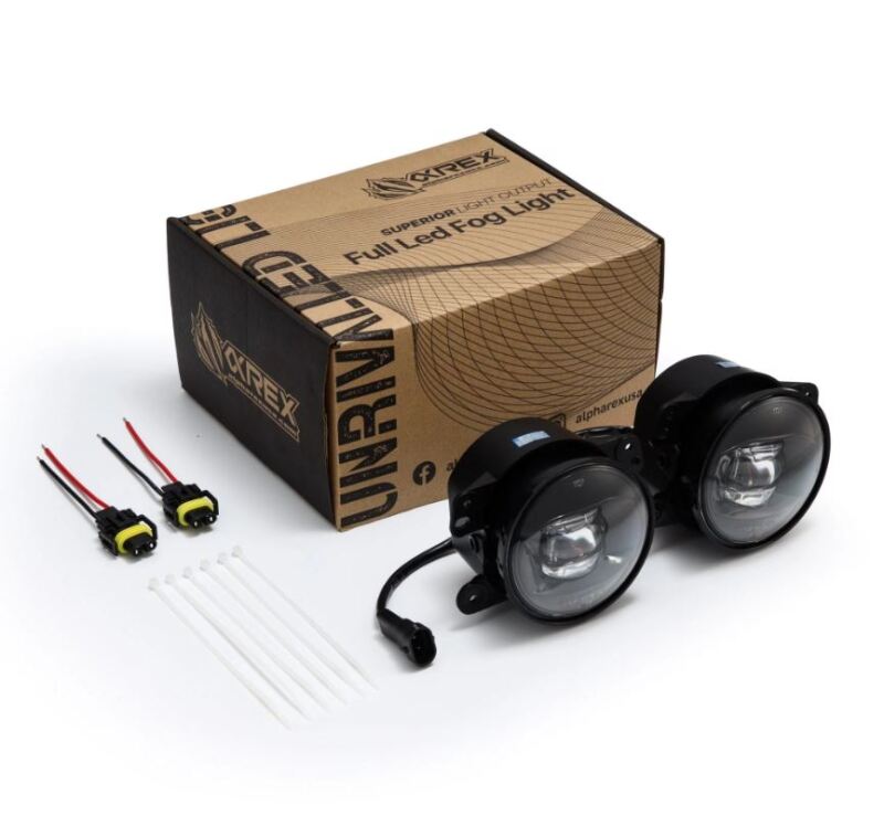 AlphaRex Universal Chrysler/Dodge/Hummer/Jeep DoubleTap Dual Color LED Proj Fog Lights - White/Amber - My Store