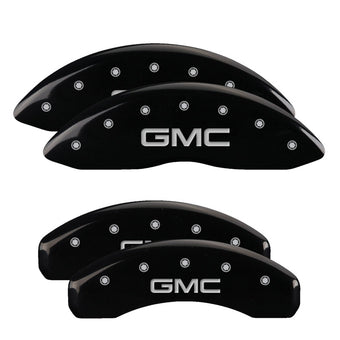 compare product MGP 4 Caliper Covers Engraved Front & Rear GMC Black Finish Silver Char 2019 GMC Sierra 1500