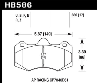 compare product Hawk AP Racing CP7040 Performance Ceramic Street Brake Pads