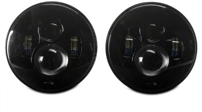 Raxiom 97 - 18 Jeep Wrangler TJ/JK Axial Series LED Daymaker Headlights - Black Housing (Clear Lens) - My Store