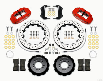 compare product Wilwood Narrow Superlite 6R Front Hat Kit 12.88in Drill Red 2013-Up Ford Focus ST w/ Lines