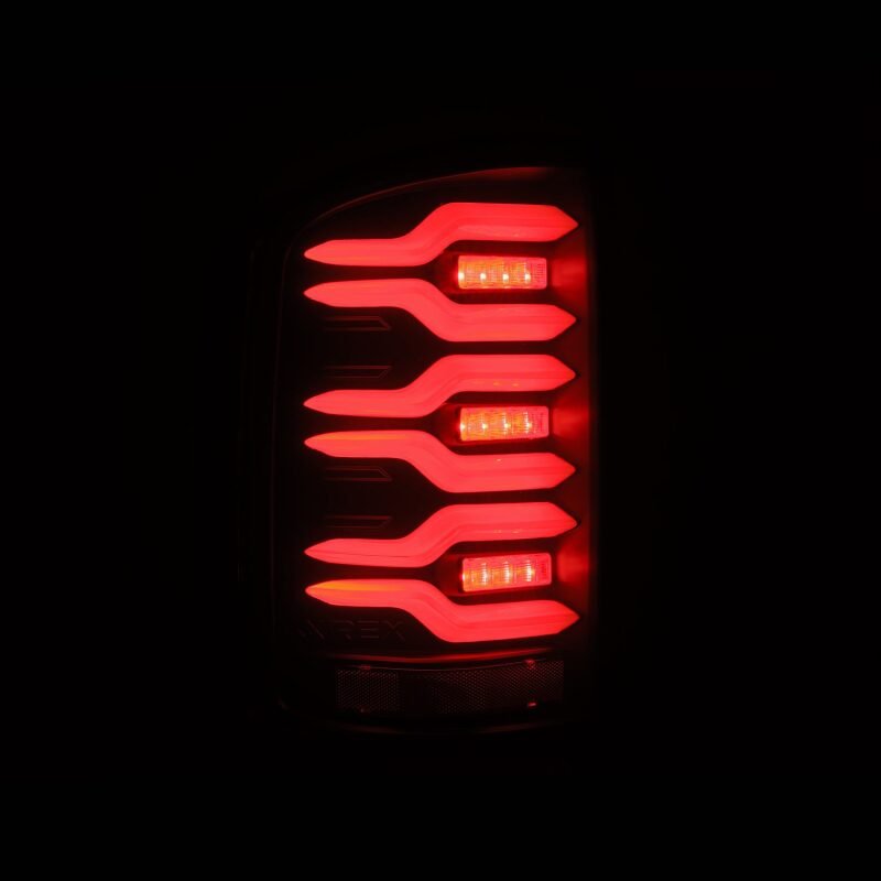 AlphaRex 14 - 18 GMC Sierra 1500/2500HD/3500HD LUXX - Series LED Tail Lights Blk w/Actv Light & Seq. Sig - My Store