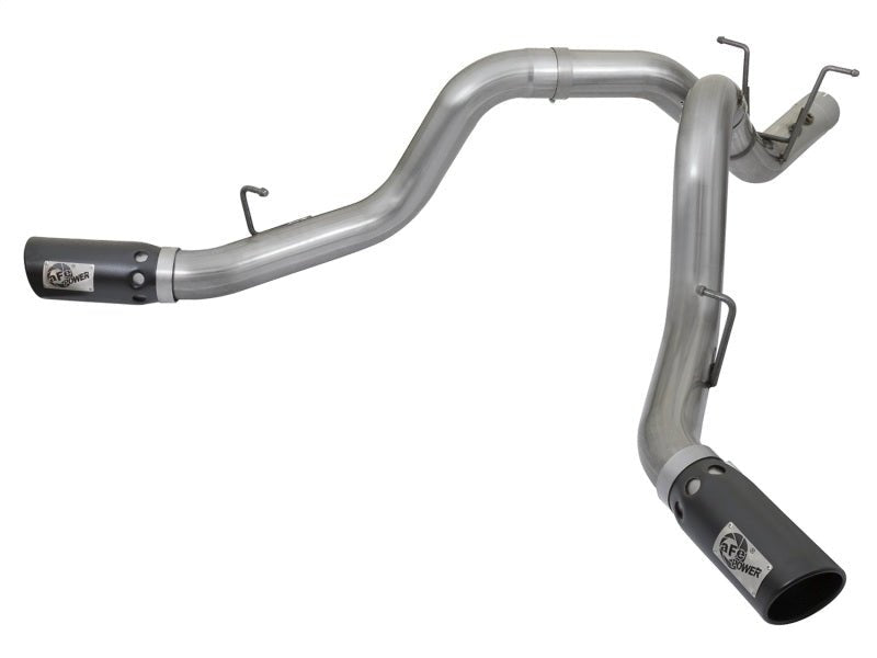aFe LARGE BORE - HD 4in 409 - SS DPF - Back Exhaust w/Dual Black Tips 2017 GM Duramax V8 - 6.6L (td) L5P - My Store
