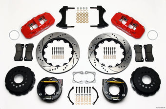 compare product Wilwood AERO4 Rear P-Brake Kit 14.00in Drilled Red Chevy 12 Bolt-Spec 3.15in Bearing