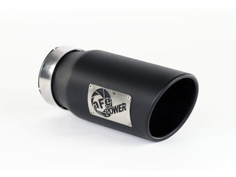 compare product aFe Power Diesel Exhaust Tip Black- 4 in In x 5 out X 12 in Long Bolt On (Right)