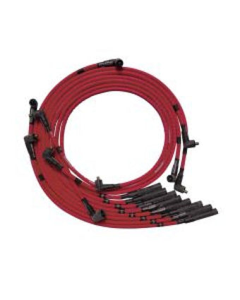 compare product Moroso Chrysler Mopar 361/383/400/440 Str Plug Boots Non-HEI Sleeved Ultra Spark Plug Wire Set - Red