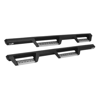 compare product Westin 07-18 Jeep Wrangler JKU 4dr. HDX Stainless Drop Nerf Step Bars - Tex. Blk