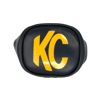compare product KC HiLiTES 3in. Rectangle Soft Cover (Pair) - Black w/Yellow KC Logo