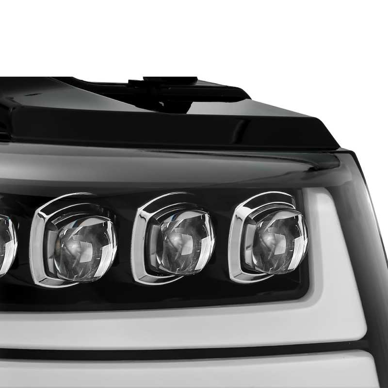 AlphaRex 07 - 13 Chevy Avalanche NOVA LED Proj Headlights Plank Style Gloss Black w/Activ Light/DRL - My Store