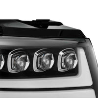 AlphaRex 07 - 13 Chevy Avalanche NOVA LED Proj Headlights Plank Style Gloss Black w/Activ Light/DRL - My Store