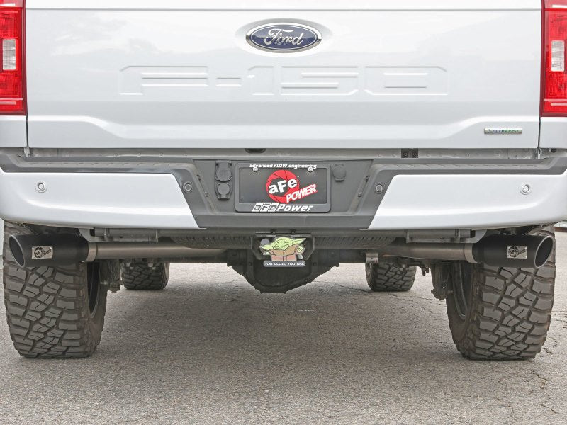 aFe Vulcan 3in 304 SS Cat - Back Exhaust 2021 Ford F - 150 V6 2.7L/3.5L (tt)/V8 5.0L w/ Black Tips - My Store