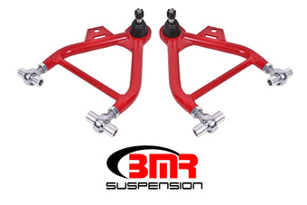 compare product BMR 79-93 Fox Mustang Lower A-Arms (Coilover Only) w/ Adj. Rod End and STD. Ball Joint - Red