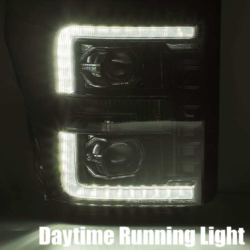 AlphaRex 11 - 16 Ford F - 250 SD PRO - Series Projector Headlights Plank Style Alpha Black w/Seq Signal - My Store
