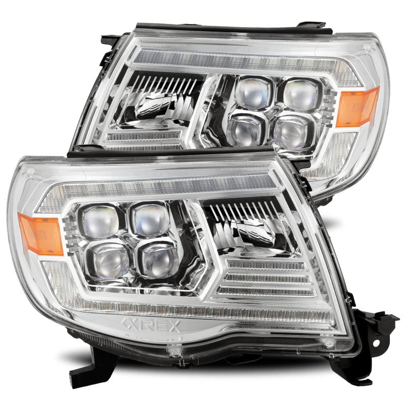 AlphaRex 05 - 11 Toyota Tacoma NOVA LED Projector Headlights Plank Style Chrome w/Activation Light/DRL - My Store
