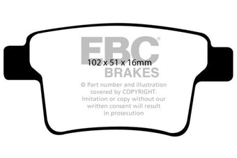 compare product EBC 04-07 Ford Five Hundred 3.0 Ultimax2 Rear Brake Pads