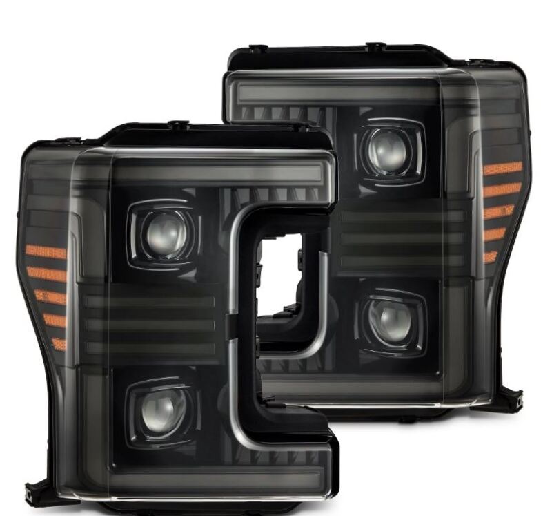 AlphaRex 17 - 19 Ford F - 250/350/450/550 Super Duty PRO - Series Proj Headlights Alpha - Bk w/SS & DRL - My Store