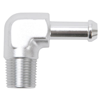 compare product Edelbrock Hose End 90-Deg 3/8In NPT to 3/8In Barb Clear Anodize