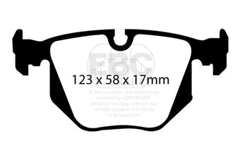 compare product EBC 00-06 BMW X5 3.0 Greenstuff Rear Brake Pads