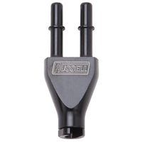 Russell Adapter Y - Block 3/8in Sae Quick Disconnect Female To 2X 3/8in Sae Qd Male Blk Anodized - My Store