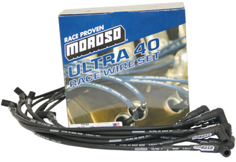 compare product Moroso Chevrolet Small Block (Sprint Car) Ignition Wire Set - Ultra 40 - Unsleeved - HEI - Black