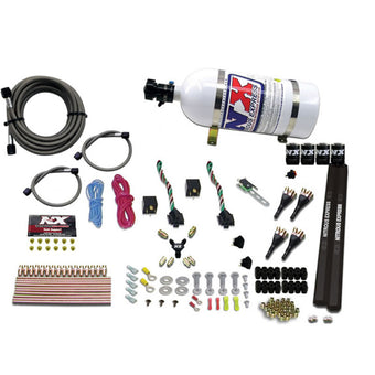 compare product Nitrous Express 4 Cyl SX2 Nozzle Nitrous Kit (100-300HP x 2) w/10lb Bottle