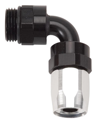 compare product Russell Performance Hose End #6 to #6 Radius Inlet Port 90 Deg Blk/Clr