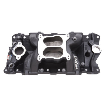 compare product Edelbrock Manifold SBC Performer Air Gap Black