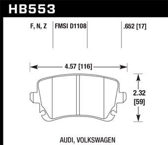 compare product Hawk 07-11 Audi S6 HPS 5.0 Rear Brake Pads