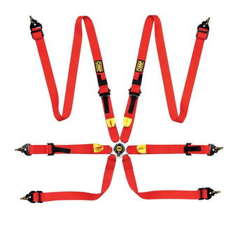 compare product OMP Safety Harness First 2In Red (Fia 8853-2016) Pull Up - Steel Adj