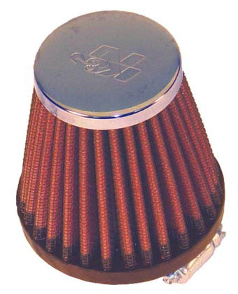 compare product K&N Universal Round Tapered Chrome Filter 1.563in Flange ID x 3in Base OD x 2in Top OD x 3in H