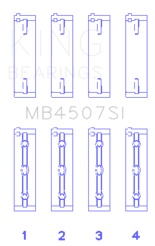 King Engine Bearings Suzuki H25A H27A (Size +0.50mm) Main Bearing Set - My Store