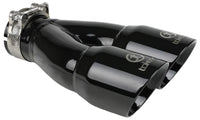 aFe Takeda 2.5in 304 Stainless Steel Clamp - on Exhaust Tip 2.5in Inlet 3in Dual Outlet - Black - My Store