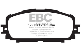 compare product EBC 12+ Toyota Yaris 1.5 Ultimax2 Front Brake Pads