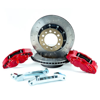 compare product Alcon 2007+ Jeep JK w/ 6x5.5in Hub 357x32mm Rotor 4-Piston Red Calipers Front Brake Upgrade Kit