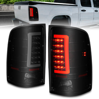 compare product ANZO 2007-2013 GMC Sierra LED Tail Lights w/ Light Bar Black Housing Smoke Lens