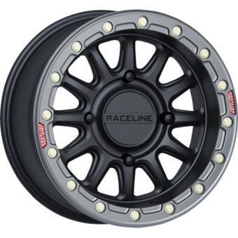 compare product Raceline A14BG Alpha 15x7in/4x137 BP/10mm Offset/110.18mm Bore- Black & Gunmetal Ring Beadlock Wheel