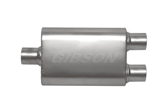 compare product Gibson CFT Superflow Center/Dual Oval Muffler - 4x9x13in/2.25in Inlet/2.25in Outlet - Stainless