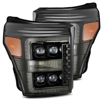 compare product AlphaRex 11-16 Ford F-350 SD NOVA LED Proj Headlights Plank Style Alpha Blk w/Activ Light/Seq Signal